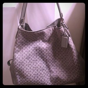 Good used condition grey, Coach handbag $35